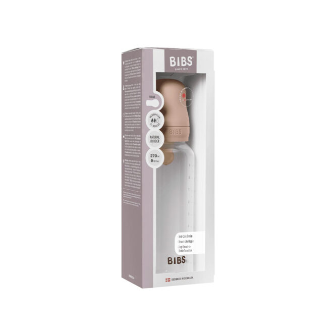 Bibs Baby Anti-Colic Plastic Bottle (2m+) Medium Flow 270ml - Blush