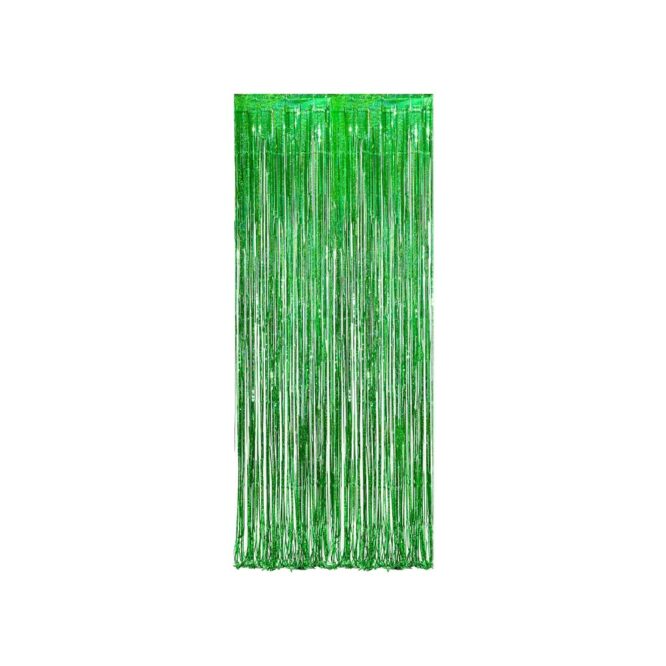 Foil Fringe Party Curtain - Green