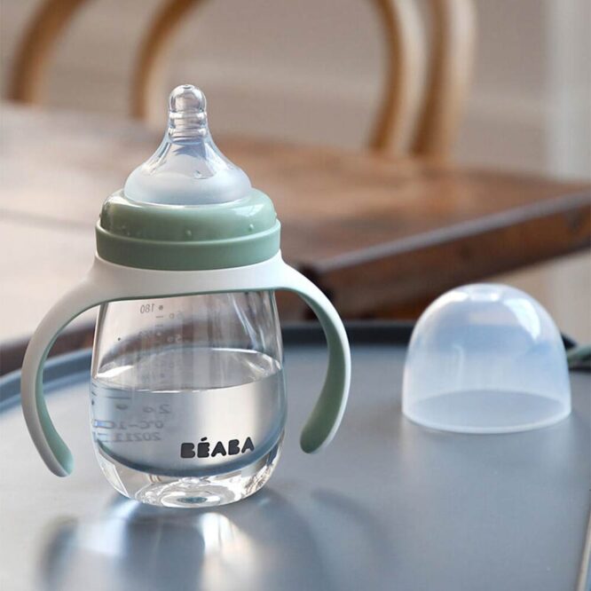 Beaba 2-in-1 Learning Bottle (4m+) 210ml - Sage