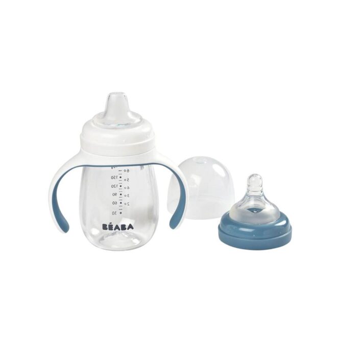 Beaba 2-in-1 Learning Bottle (4m+) 210ml - Blue