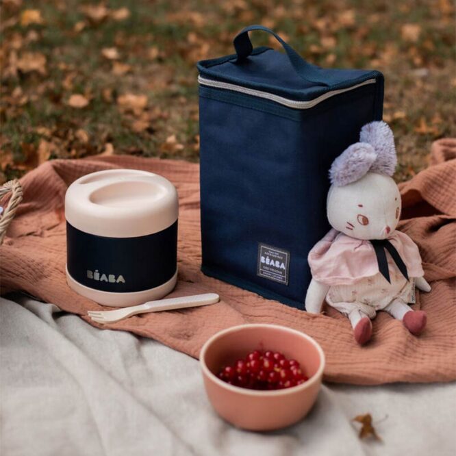 Beaba Thermo-Portion Insulated Jar 500ml - Pink/Night Blue