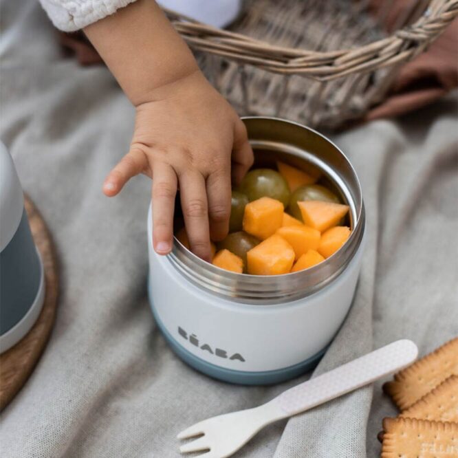 Beaba Thermo-Portion Insulated Jar 500ml - White/Blue