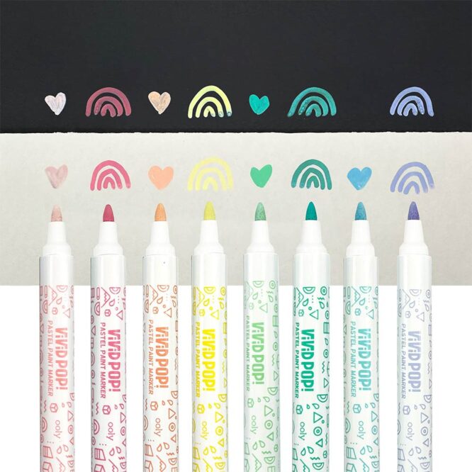 Ooly Vivid Pop Opaque WaterBased Paint Markers Pastel - 8 Pcs - Image 3