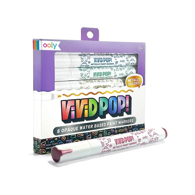 Ooly Vivid Pop Opaque Water Based Paint Markers Metallic - 8 Pcs - Image 2