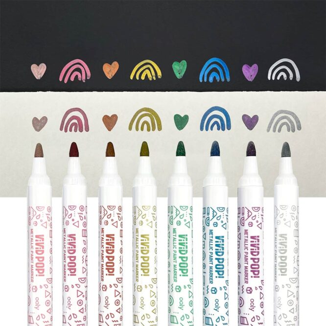 Ooly Vivid Pop Opaque Water Based Paint Markers Metallic - 8 Pcs - Image 3