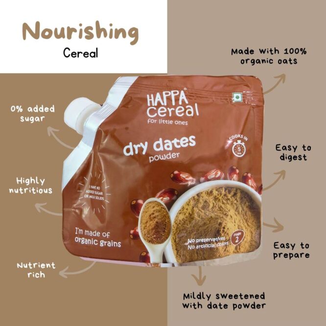 Happa Organic Cereal (6m+) Dry Dates Powder - 200g