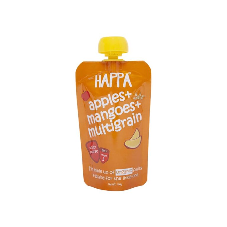 Happa Organic Puree (8m+) Apple, Mangoes & Multigrains - 100g