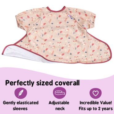Tidy Tot Coverall Bib Short Sleeve (up to 2Yrs) - Foxes