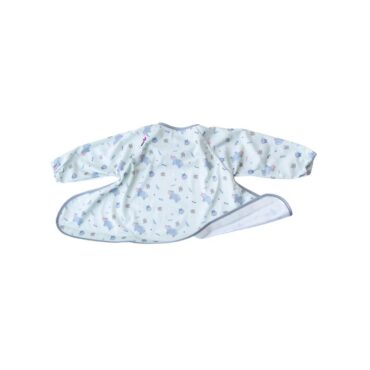 Tidy Tot Coverall Bib Long Sleeve (up to 2Yrs) - Hippos