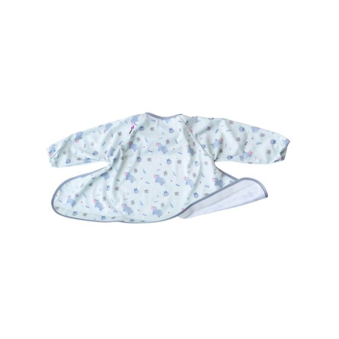 Tidy Tot Coverall Bib Long Sleeve (up to 2Yrs) - Hippos