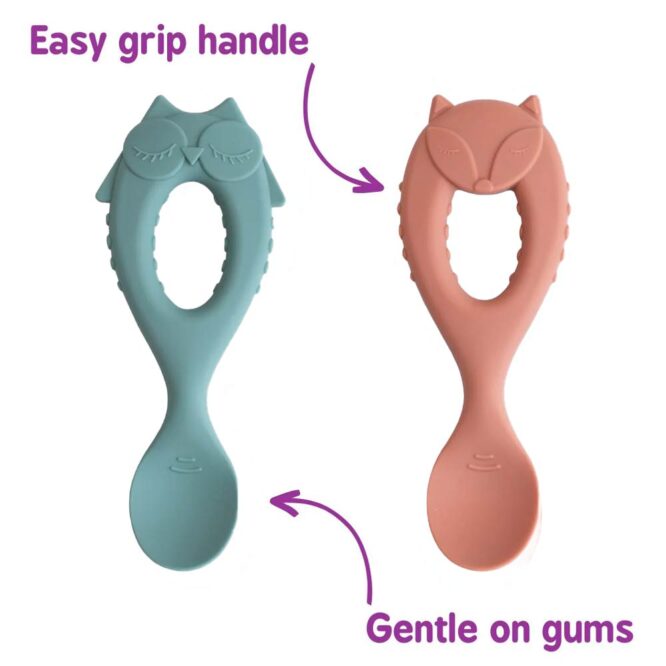 Tidy Tot Silicone Weaning Spoons - Fox & Owl