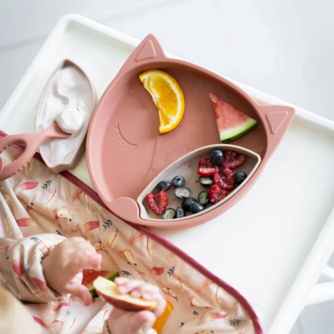 Tidy Tot Silicone Suction Plate with Pots - Fox