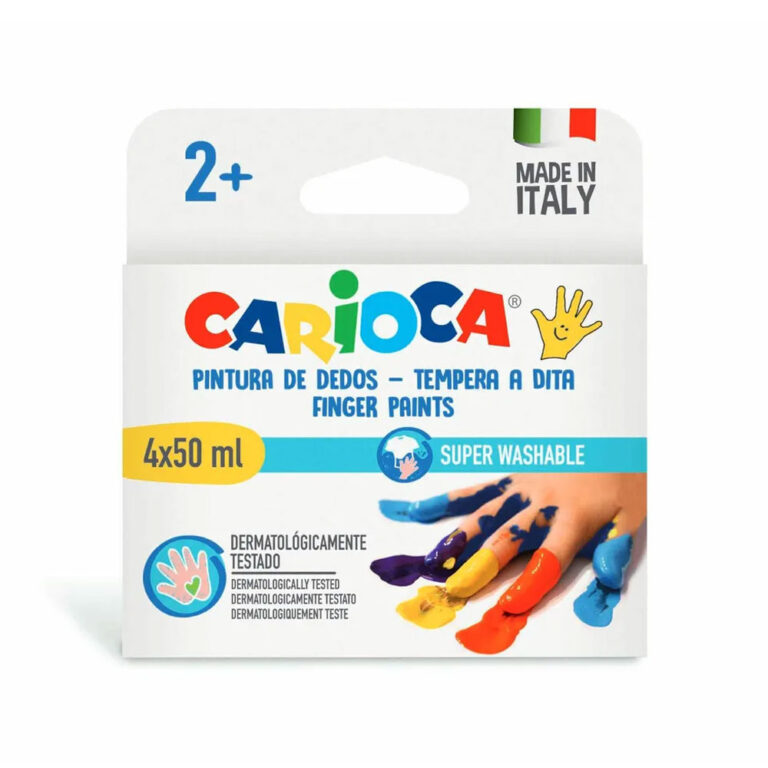 Carioca Super Washable Finger Paints (2Yrs+) - 4 Pcs x 50ml