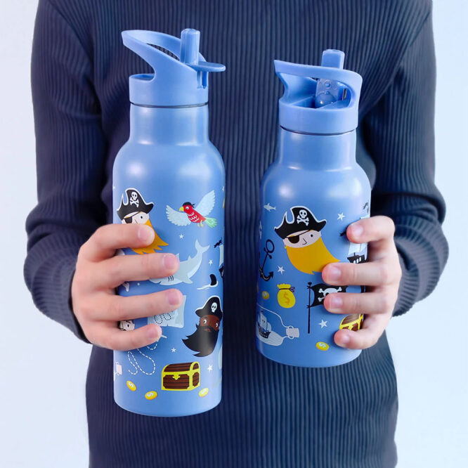 A Little Lovely Stainless Steel Water Bottle 350ml - Pirates