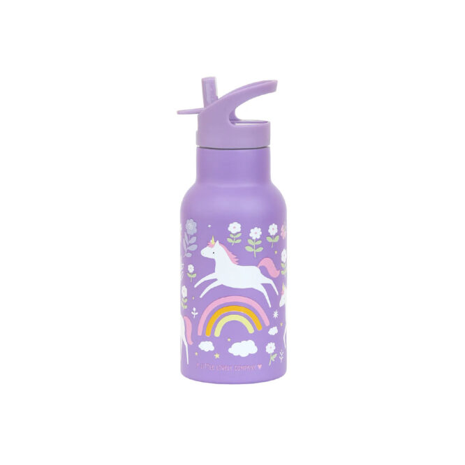 A Little Lovely Stainless Steel Water Bottle 350ml - Unicorn Dreams