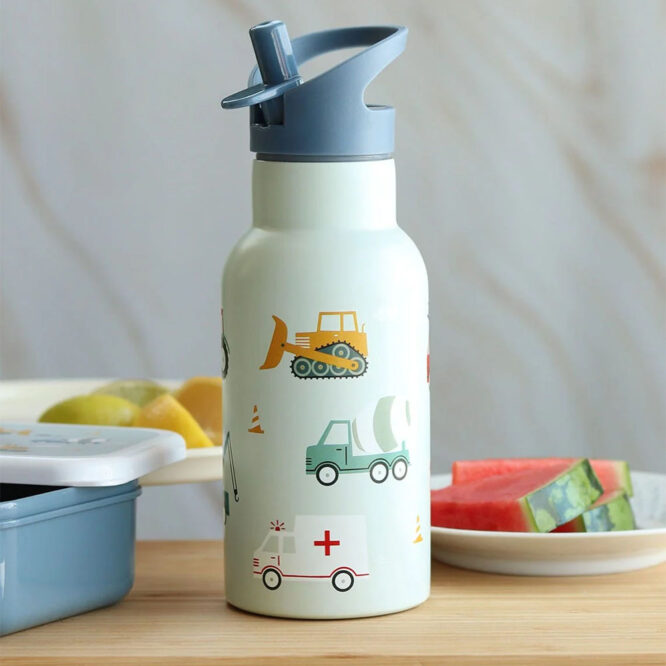 A Little Lovely Stainless Steel Water Bottle 350ml - Vehicles