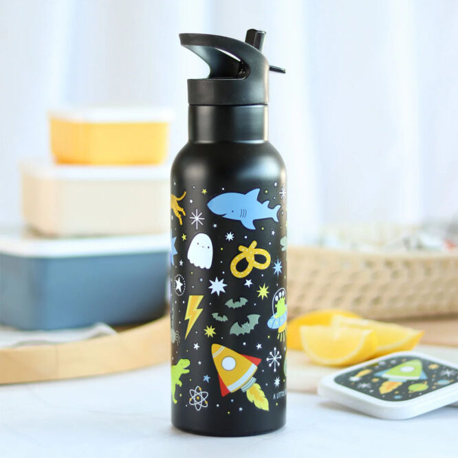 A Little Lovely Stainless Steel Water Bottle 500ml - Galaxy