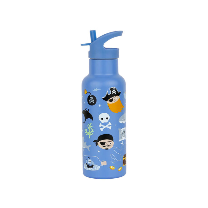 A Little Lovely Stainless Steel Water Bottle 500ml - Pirates