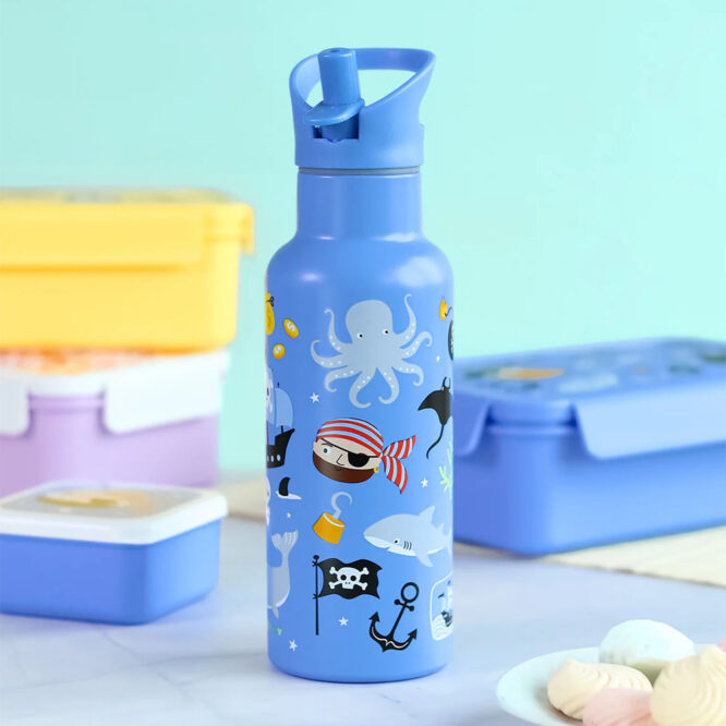 A Little Lovely Stainless Steel Water Bottle 500ml - Pirates