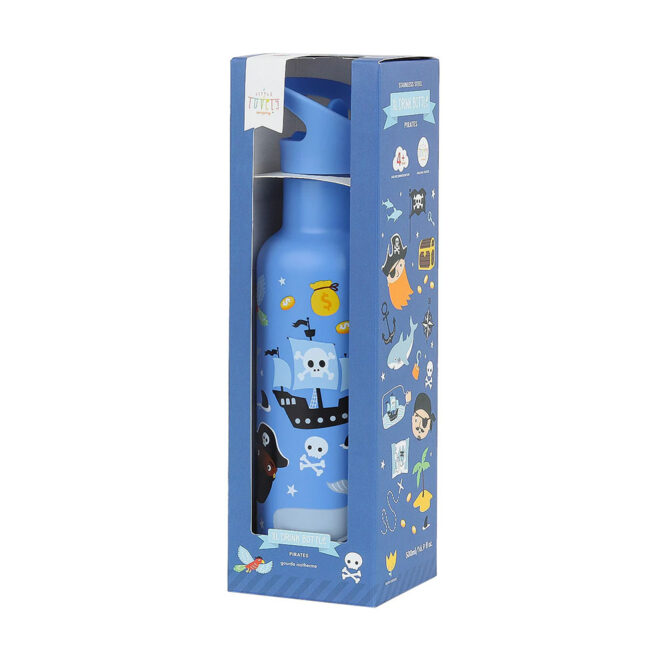 A Little Lovely Stainless Steel Water Bottle 500ml - Pirates