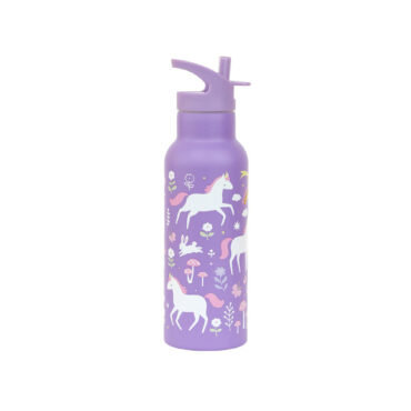 A Little Lovely Stainless Steel Water Bottle 500ml - Unicorn Dreams