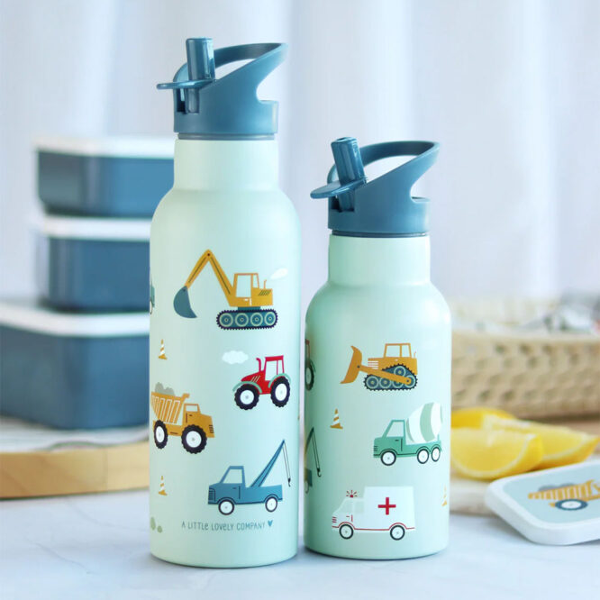 A Little Lovely Stainless Steel Water Bottle 500ml - Vehicles