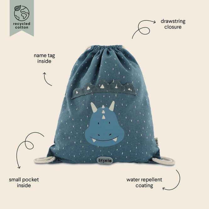 Trixie Drawstring Bag - Mr. Triceratops