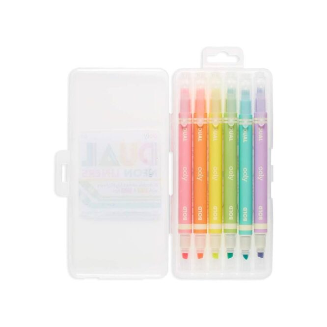 Ooly Dual Liner Double Ended Neon Highlighters - 6 Pcs - Image 2