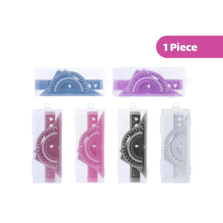 Aluminium Alloy Geometry Ruler Set (Mix Color) - 1 Piece