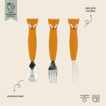 Trixie Stainless Steel Cutlery Set with Silicone Handle - Mr. Fox
