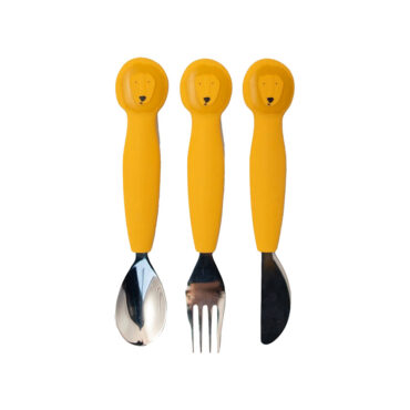 Trixie Stainless Steel Cutlery Set with Silicone Handle - Mr. Lion