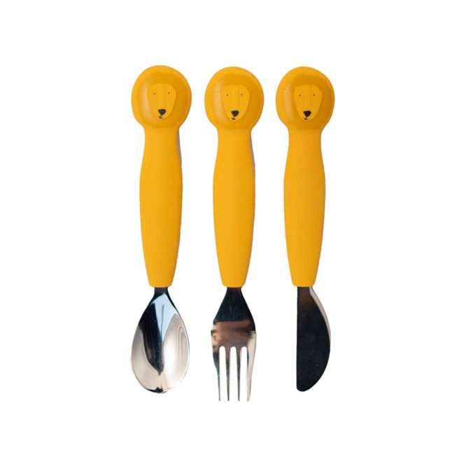 Trixie Stainless Steel Cutlery Set with Silicone Handle - Mr. Lion