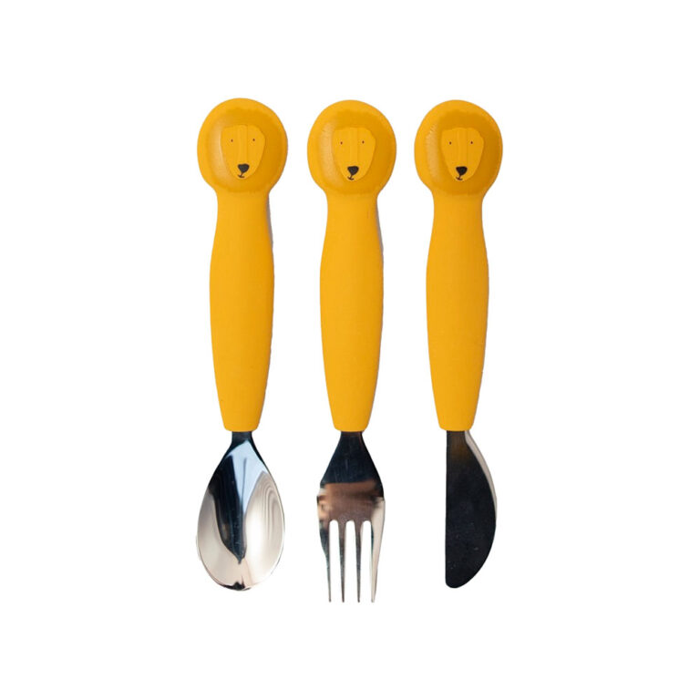 Trixie Stainless Steel Cutlery Set with Silicone Handle - Mr. Lion