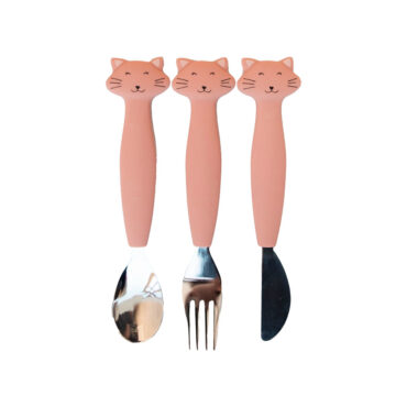 Trixie Stainless Steel Cutlery Set with Silicone Handle - Mrs. Cat