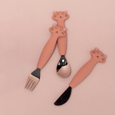 Trixie Stainless Steel Cutlery Set with Silicone Handle - Mrs. Cat