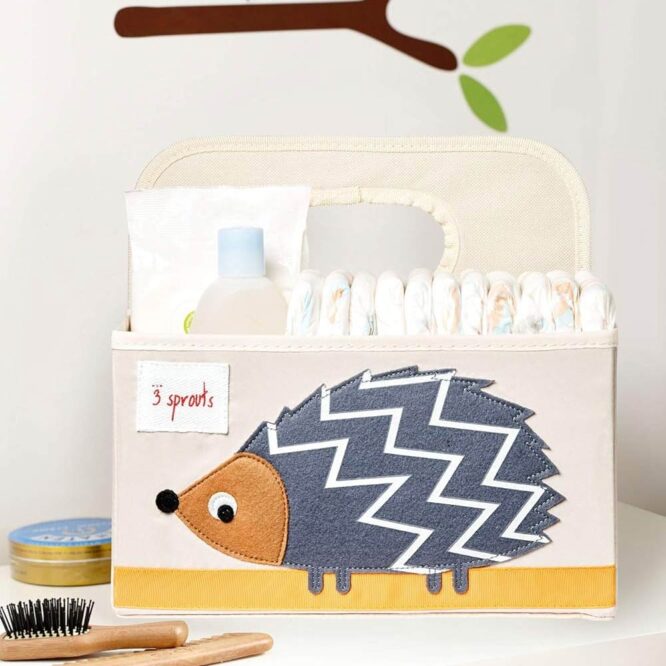 3 Sprouts Diaper Caddy Organizer - Hedgehog