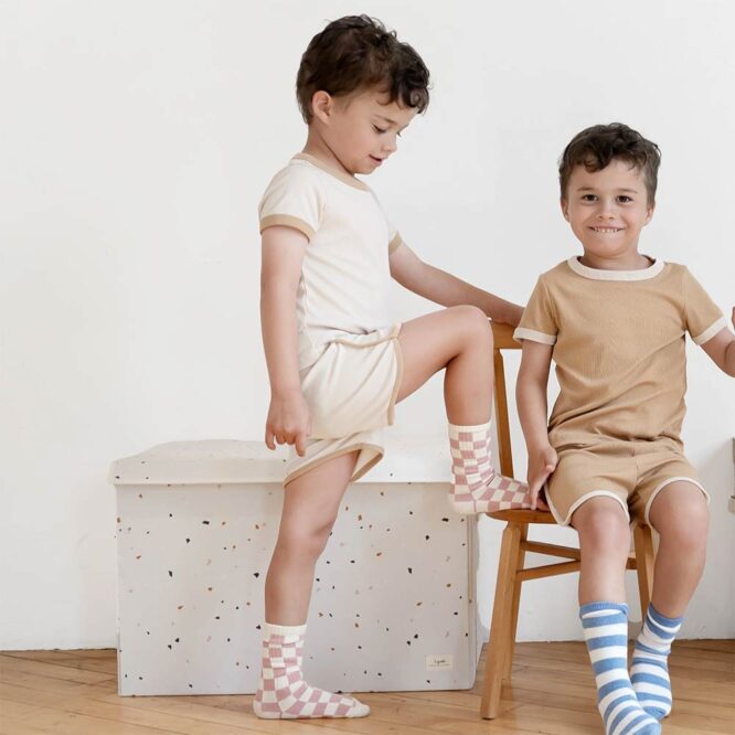 3 Sprouts Folding Toy Chest Terrazzo - Cream