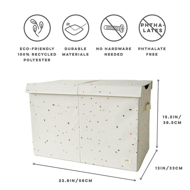 3 Sprouts Folding Toy Chest Terrazzo - Cream