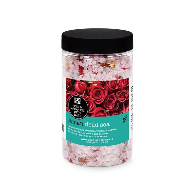 Juman Salts Bath Crystals | Rose & Argan Oil with Dead Sea Minerals - 360g