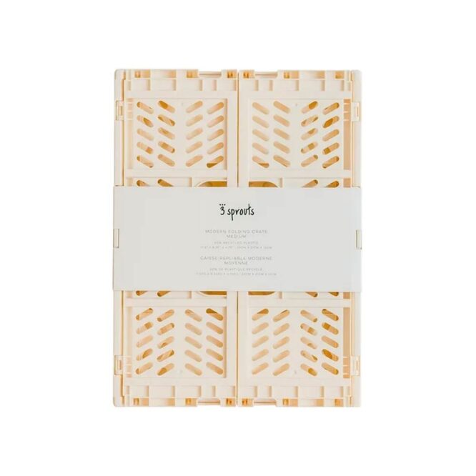 3 Sprouts Modern Folding Crate Medium - Cream