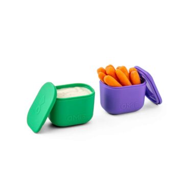 OmieBox Up Silicone Dip Containers - 2 Pcs Purple / Green