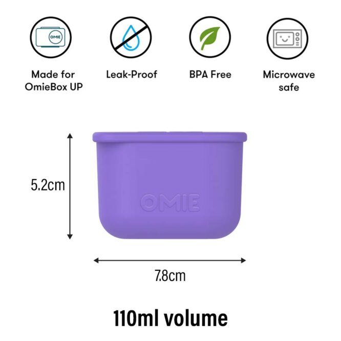 OmieBox Up Silicone Dip Containers - 2 Pcs Purple / Green