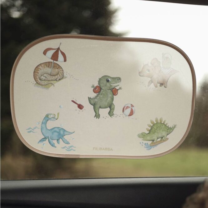 Filibabba Sun Shades For The Car 2 Pcs - Dino Beach