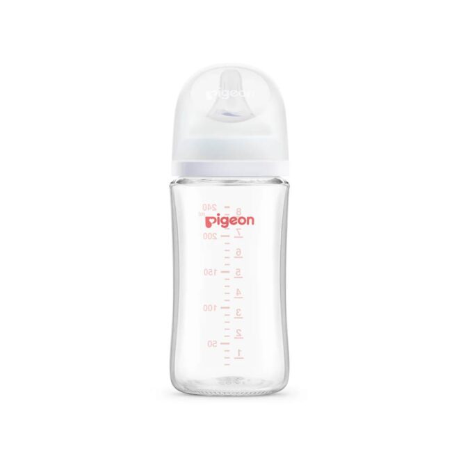 Pigeon SofTouch Anti-Colic Wide Neck Glass Nursing Bottle 240ml (3m+)