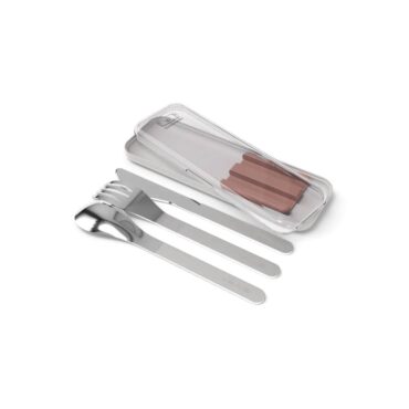 Monbento Slim Box Cutlery Set - Pink Moka