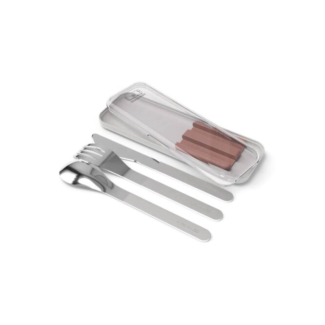 Monbento Slim Box Cutlery Set - Pink Moka