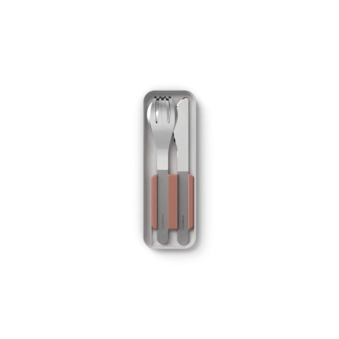 Monbento Slim Box Cutlery Set - Pink Moka