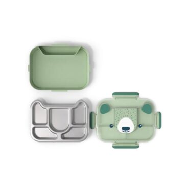 Monbento Kids Wonder Compartmentalized Lunch Tray 950ml - Green Bear