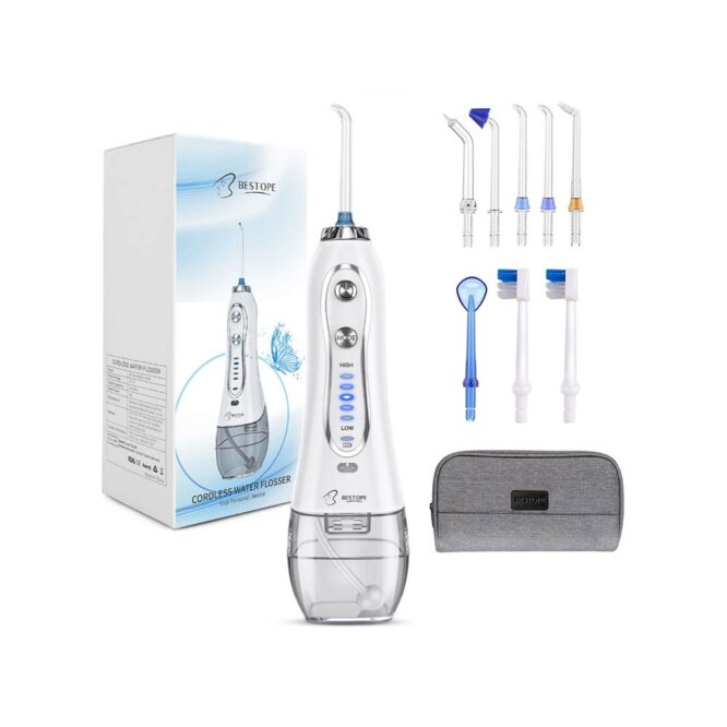 Bestope Cordless Water Flosser with Case - White