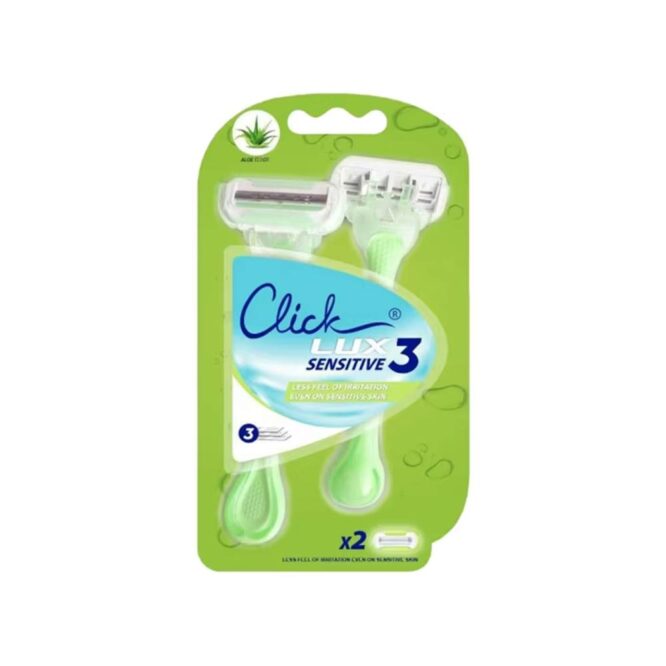 Click Lux Sensitive 3 Blades Razors - 2 Pcs